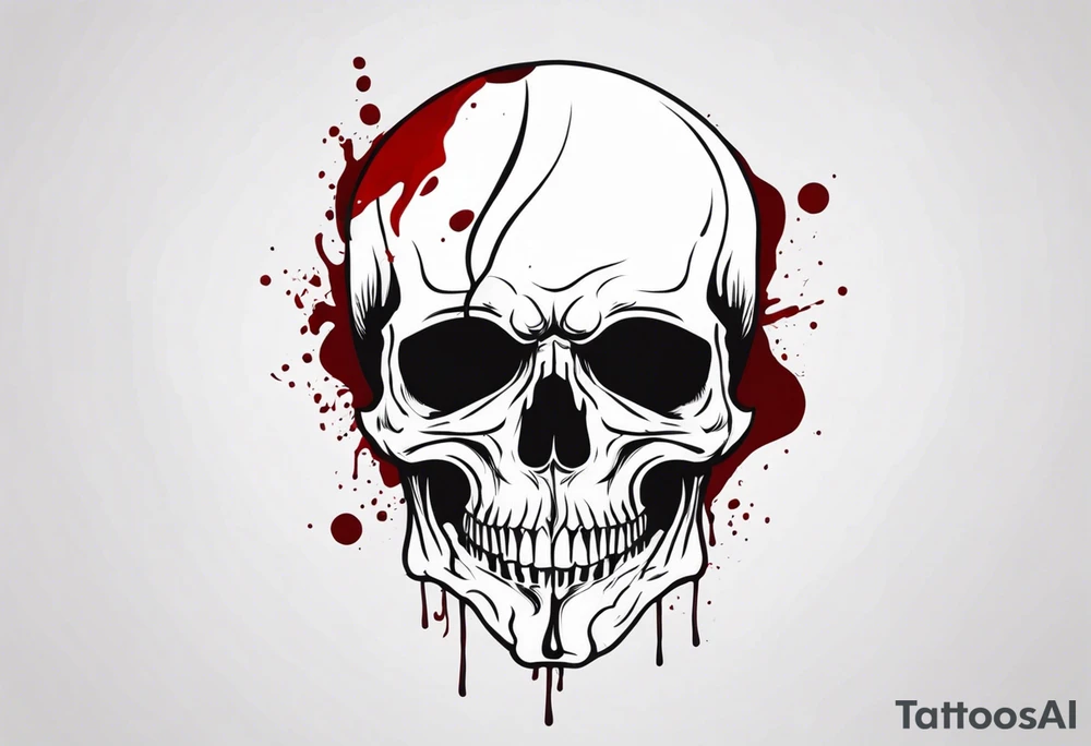 skull with blood tattoo idea