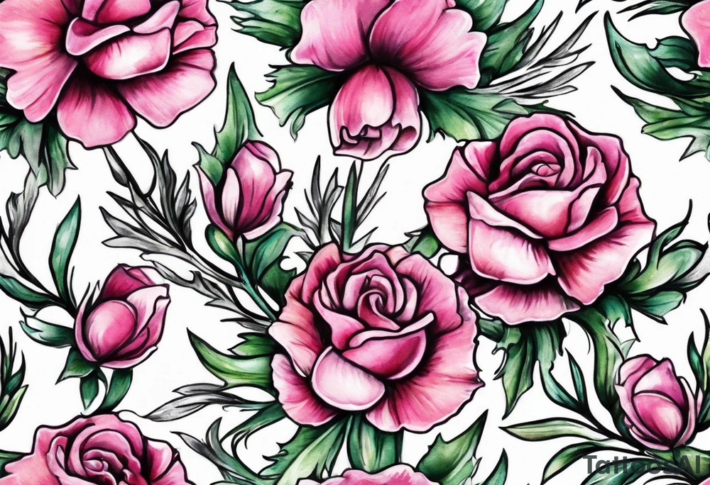 Sagebrush breast cancer ribbon tattoo idea