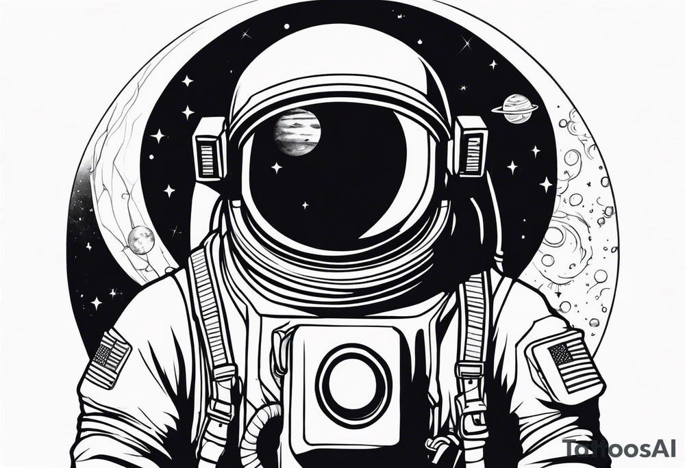 astronaut in space tattoo idea