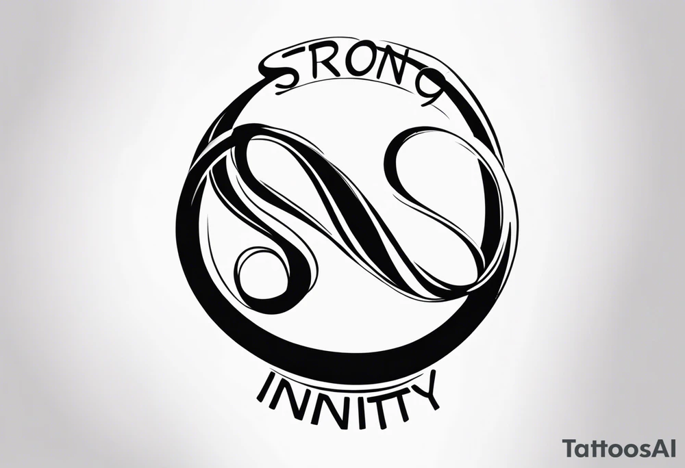 Infinity symbol with text Strong. Soft. Wild tattoo idea