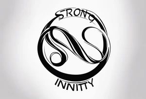 Infinity symbol with text Strong. Soft. Wild tattoo idea