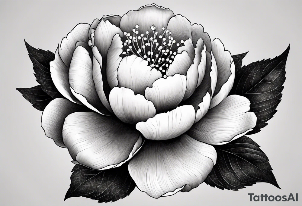 peony flower tattoo idea