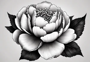 peony flower tattoo idea