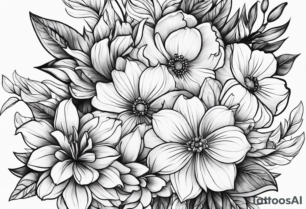 Épaule fleurs tattoo idea