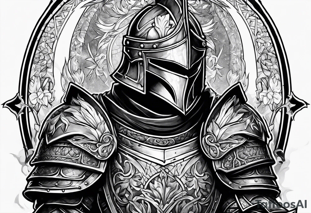 knight with heavy armor tattoo idea