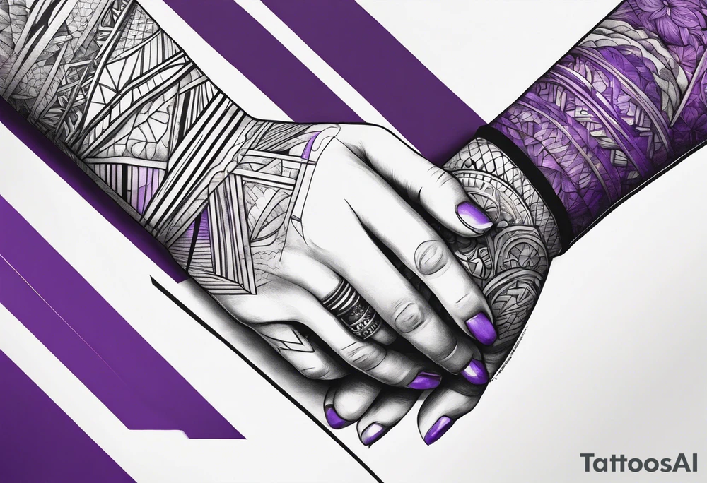 lines around wrist, abstract, black and purple, covered from wrist to forearm, fully covered, no borders, blackwork, no people tattoo idea