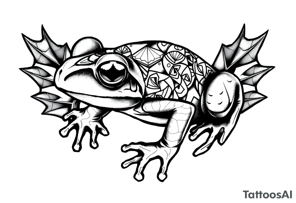 a psychedelic frog tattoo idea