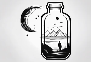 MAN IN BOTTLE tattoo idea