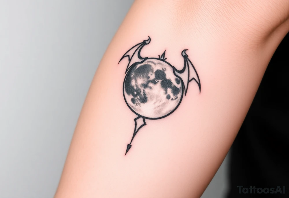 diabolic moon tattoo idea