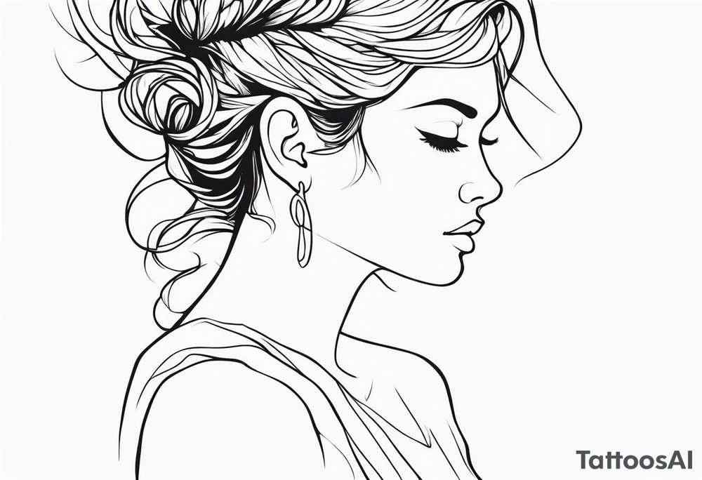 Fae profile outline tattoo idea