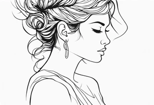 Fae profile outline tattoo idea
