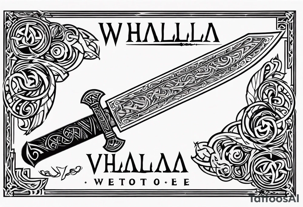 Viking sword Valhalla tattoo idea