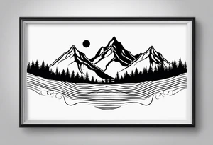 Mountain range silhouette chic tattoo idea