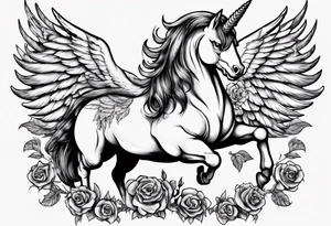 fat pegasus unicorn that looks like a rebel tattoo idea