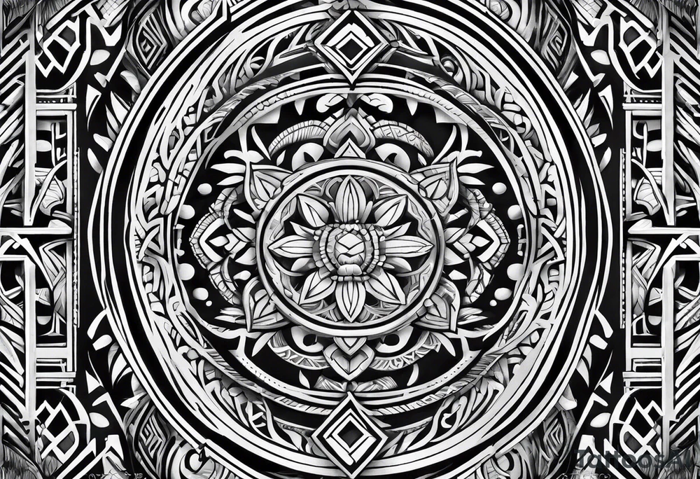 Polynesian tribal pattern forearm tattoo idea