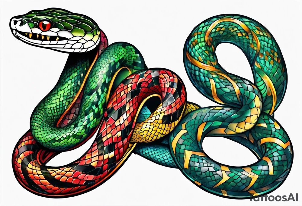 Snakes as chains tattoo idea