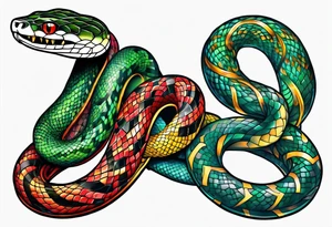 Snakes as chains tattoo idea