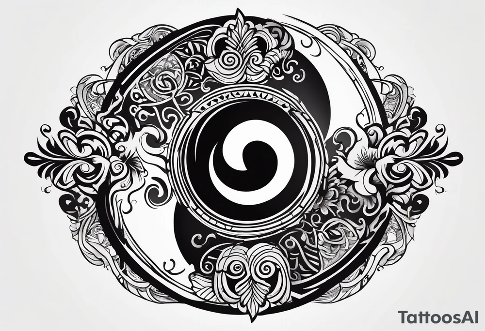 Ying yang with tribal tattoo idea