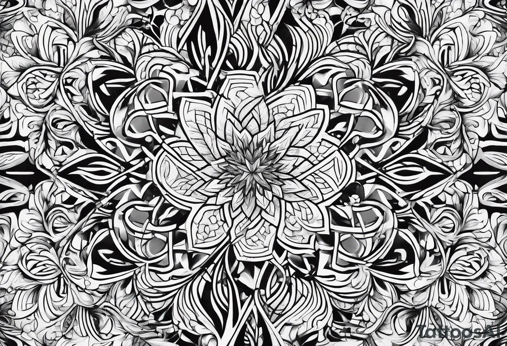 small repeating Ice crystal swirl tattoo idea