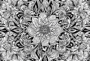 small repeating Ice crystal swirl tattoo idea