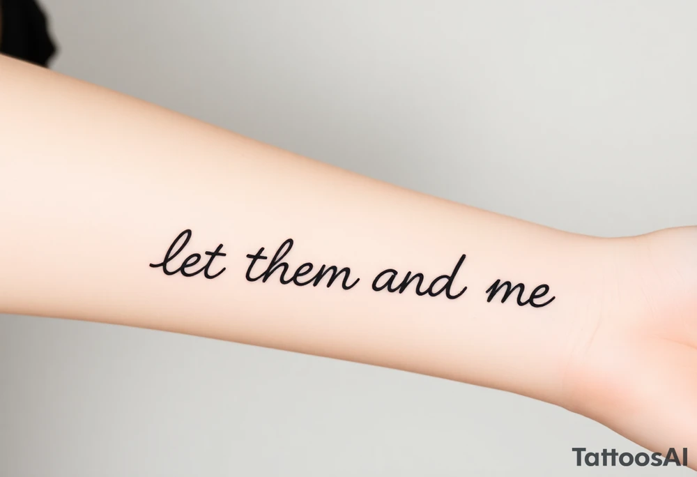 “let them and let me” small dainty fine line tattoo idea