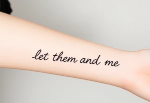 “let them and let me” small dainty fine line tattoo idea