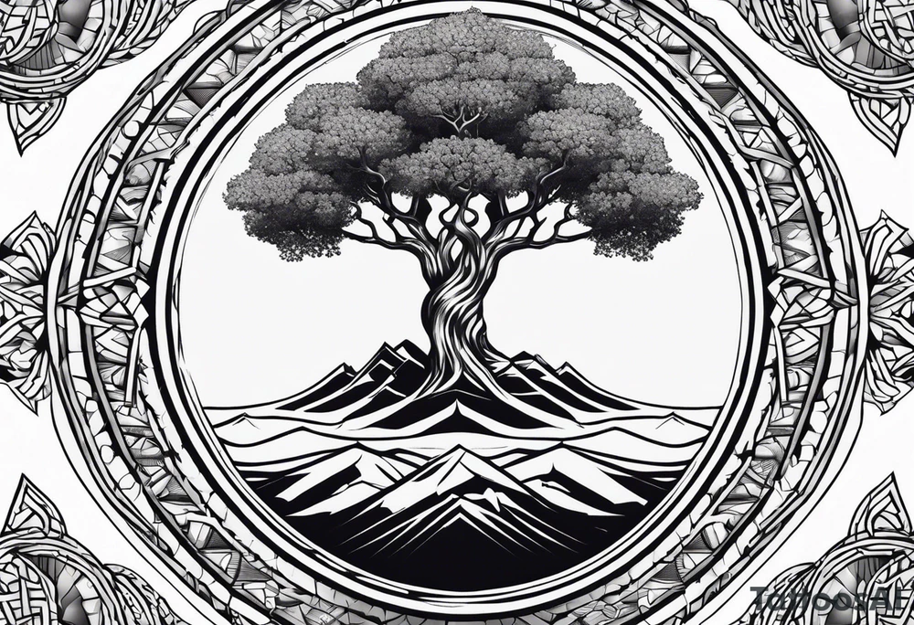 Yggdrasil simple with à losange tattoo idea