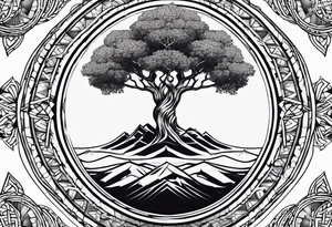 Yggdrasil simple with à losange tattoo idea