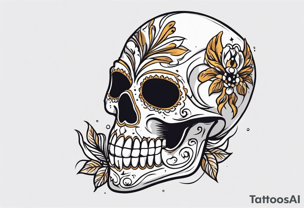 A skeleton removes a masquerade mask from its face tattoo idea