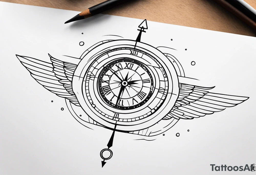 Very Simple tattoo combining elements of time, travel, and direction. tattoo idea Very Simple tattoo combining elements of time, travel, and direction. tattoo idea