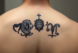 A foreman sleeve that has my family’s birth signs Aries, Leo, and Gemini along with St. Florian tattoo idea