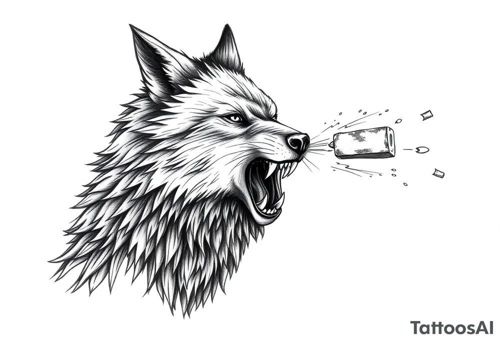 Big bad wolf  blowing a brick house down tattoo idea
