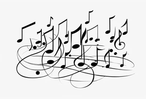 Music notes where the notes are attached to dancing heads tattoo idea