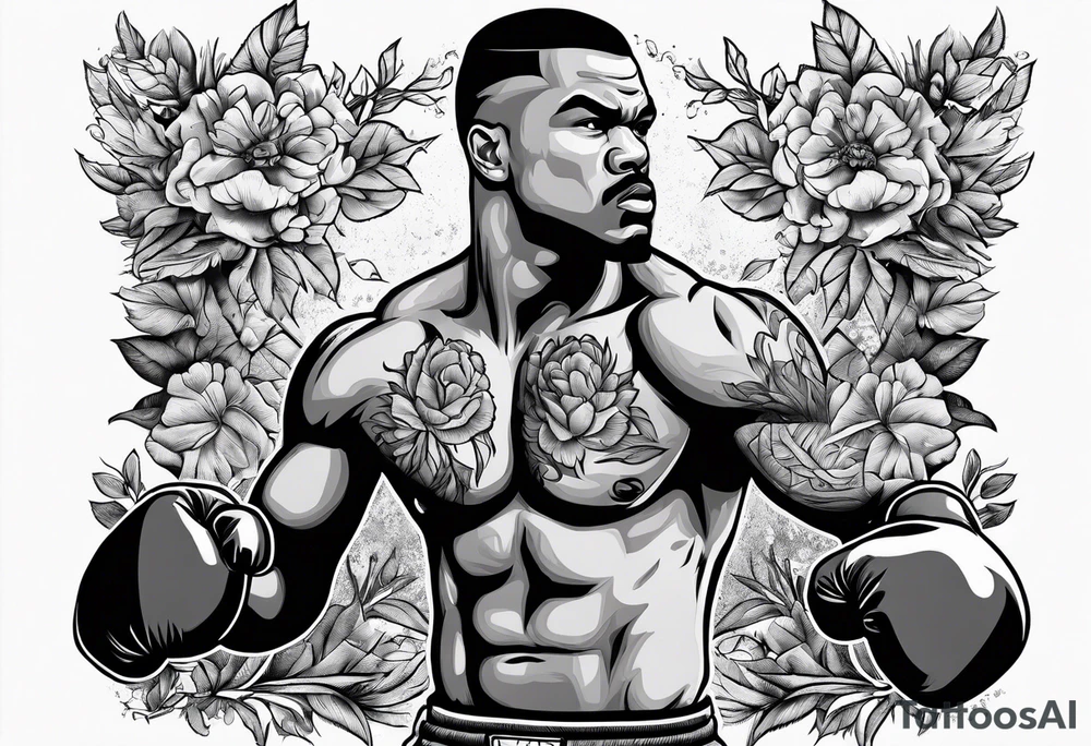 A boxer punching a bush tattoo idea