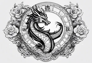 combine this into prompt for AI tatoo generator - power of birth date: which is 18 of April, 1988 year of dragon. it should demonstrate сonfidence and determination, spiritual strength and growth tattoo idea