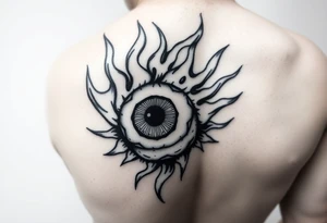 a flaming eyeball tattoo idea