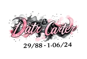 Skateboarding Darth Vader
WORDS in star wars font "Darth Carter"
12/29/88-01/06/24 tattoo idea