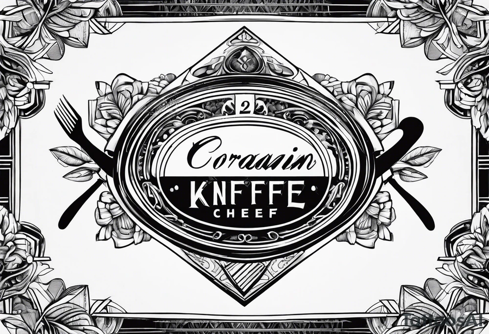 Corainder knife chef tattoo idea