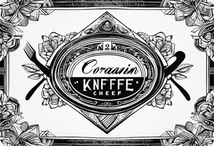 Corainder knife chef tattoo idea