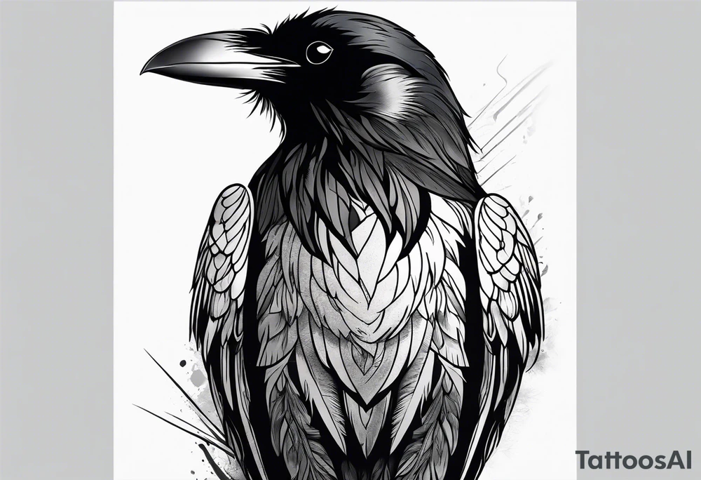 Generate a tattoo of a raven for the forearm tattoo idea