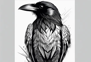Generate a tattoo of a raven for the forearm tattoo idea