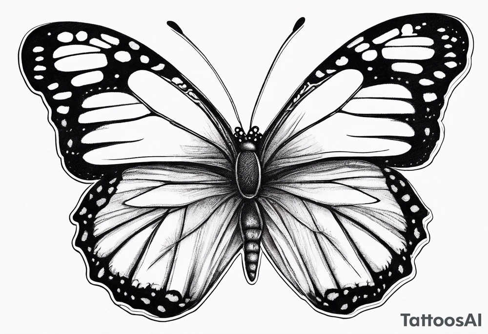 Butterfly with poppy flowers as the top wingd tattoo idea