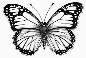 Butterfly with poppy flowers as the top wingd tattoo idea
