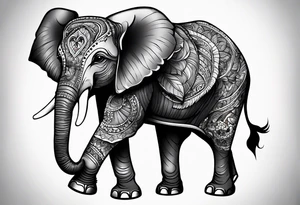 Fierce baby elephant tattoo idea