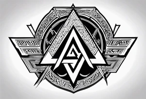 Valknut Valhalla sword shield tattoo idea