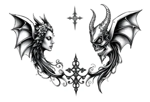 Good and evil tattoo idea