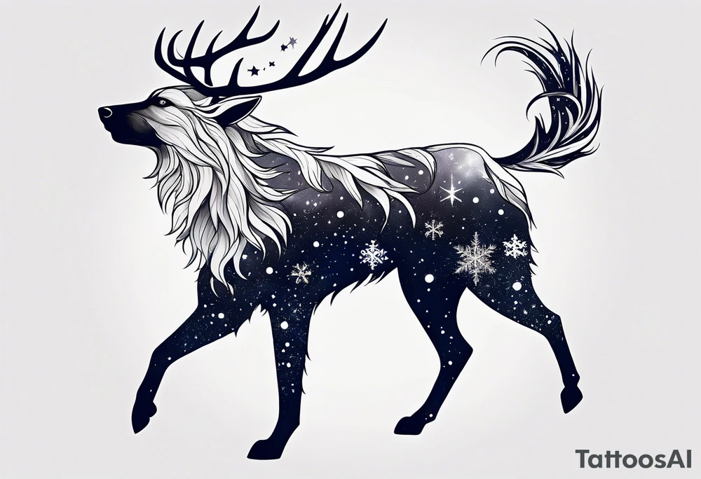 Constellation, animal, snowflake tattoo idea