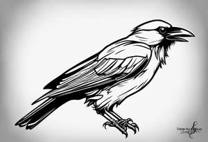 simple crow tattoo line artwork looking for the top down tattoo idea