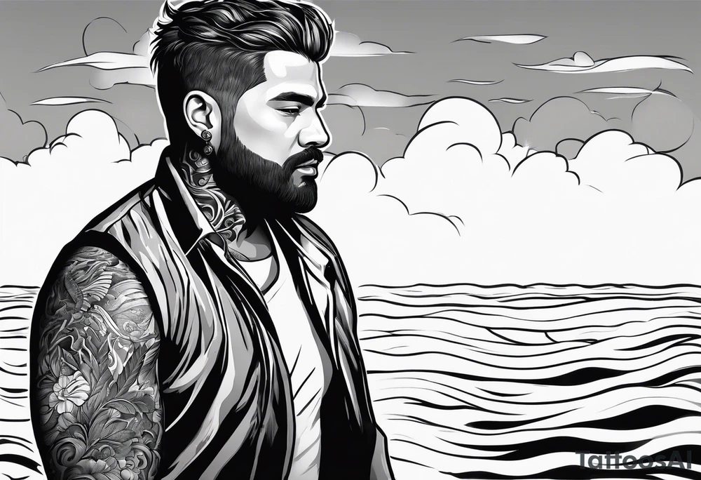 man with multiple voices in his head turning into a river tattoo idea man with multiple voices in his head turning into a river tattoo idea