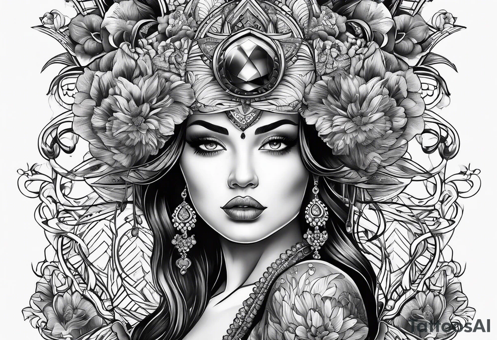Big boob women tattoo idea